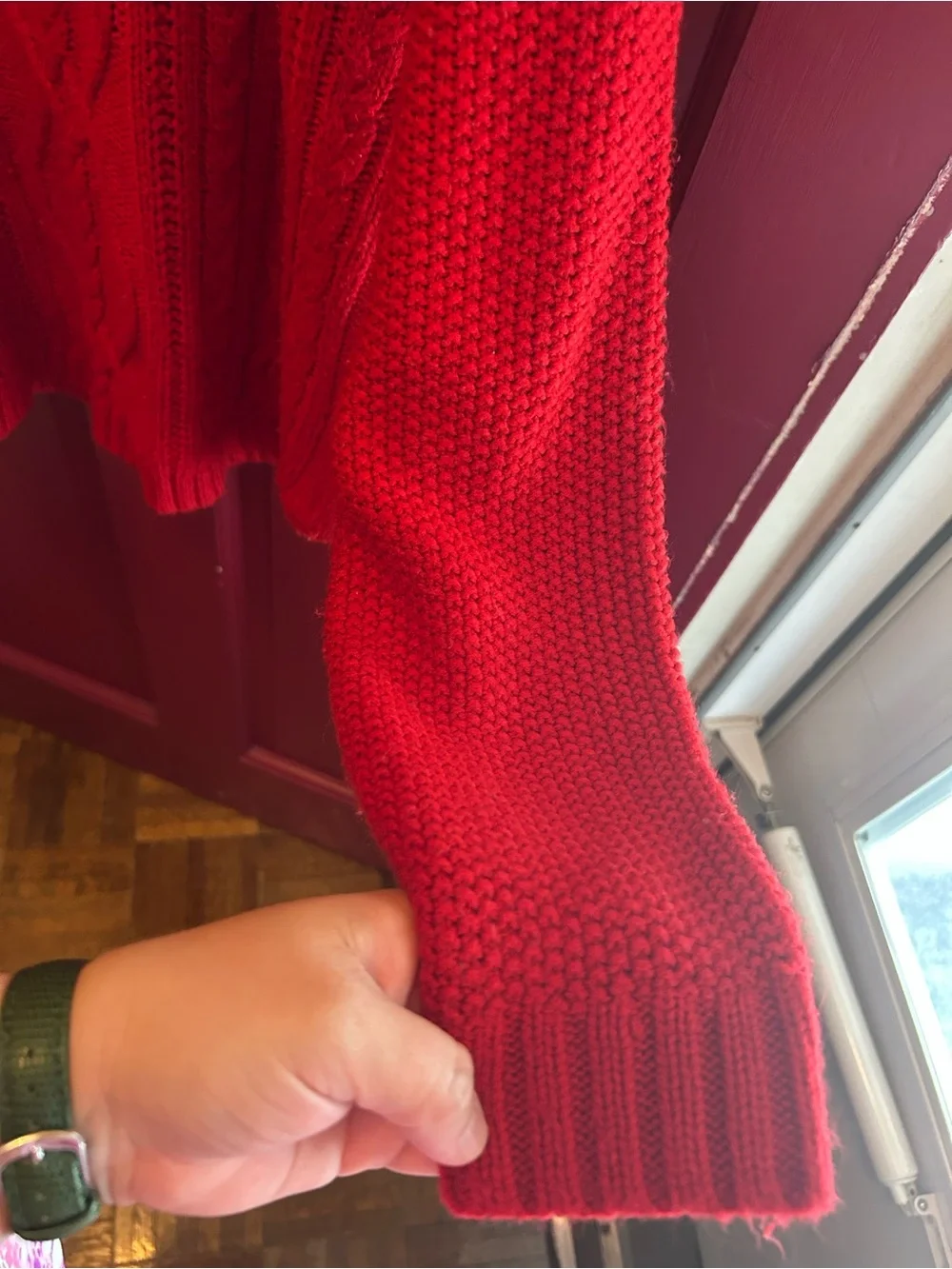 Merona Red Cable-Knit Crewneck Sweater